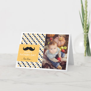 Retro Pattern Moustache Father's Day Card