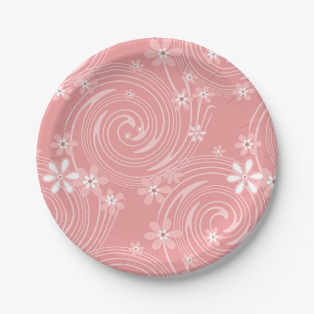 Retro pattern paper plate (Front)