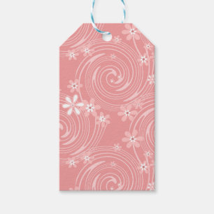 Retro pattern , retro, floral, abstract, coral, p gift tags