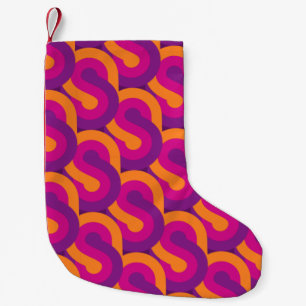 Retro pattern retro pattern small christmas stocking