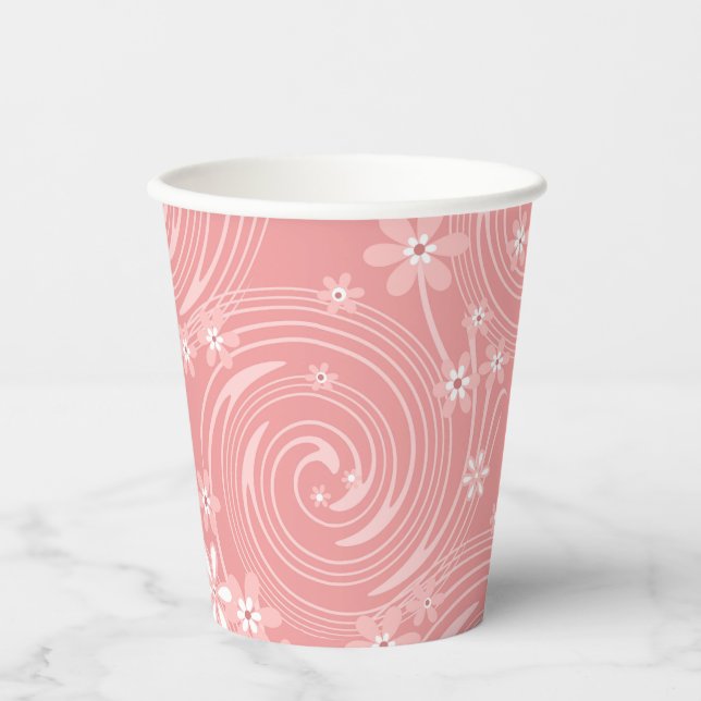 Retro pattern round pillow paper cups (Front)