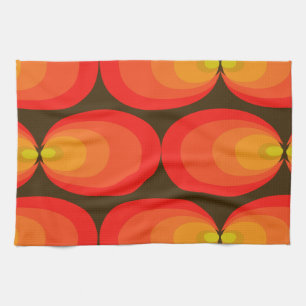 retro pattern tea towel
