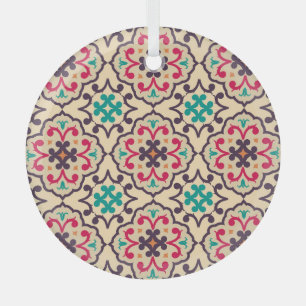 Retro pattern: wallpaper, textile design glass tree decoration