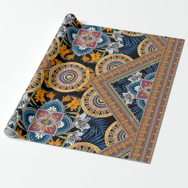 Retro Pattern Wrapping Paper (Unrolled)
