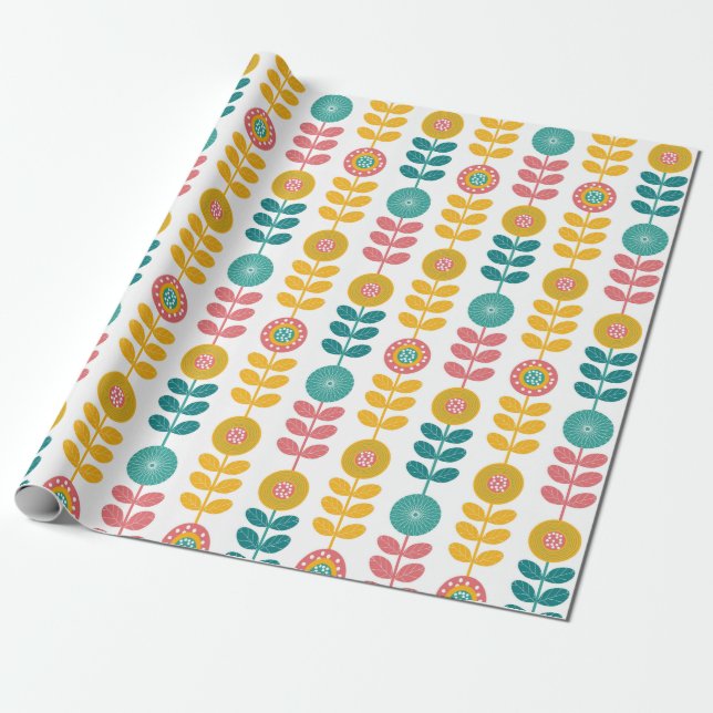 Retro pattern wrapping paper (Unrolled)