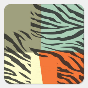 Retro Pattern Zebra Pop Art Stickers