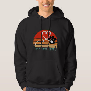 Retro Paw Print Stethoscope veterinary technician  Hoodie