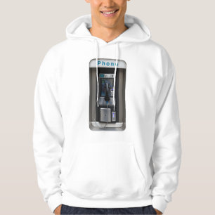 Retro Payphone Design, Vintage Telephone Booth Art Hoodie