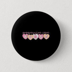 Retro Pcu Progressive Care Nurse Valentine Heart E 6 Cm Round Badge