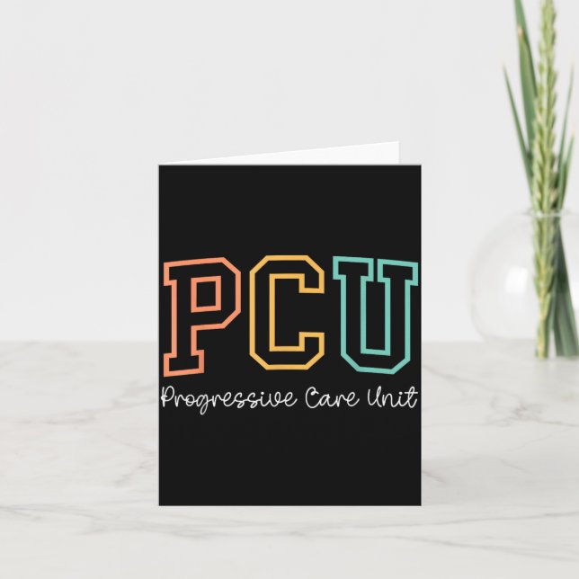 Retro PCU Progressive Care Unit RN Nurse Nursing Card (Front)