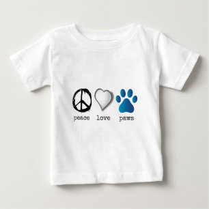 Retro Peace Love Paws Baby T-Shirt