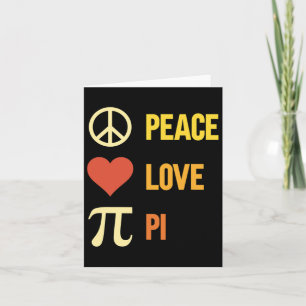 Retro Peace Love Pi 3.14 Happy Pi Day Math Pun Pi Card