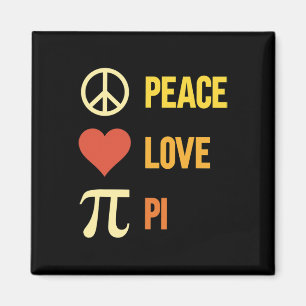 Retro Peace Love Pi 3.14 Happy Pi Day Math Pun Pi Magnet