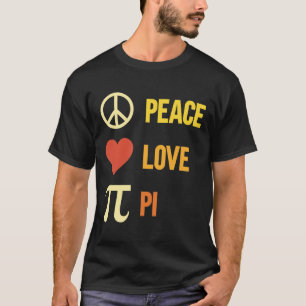 Retro Peace Love Pi 3.14 Happy Pi Day Math Pun Pi T-Shirt