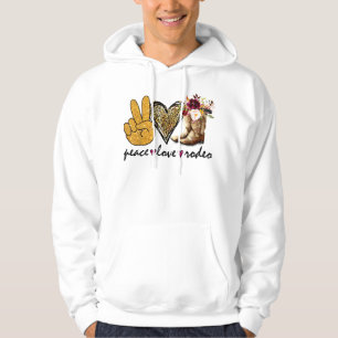 Retro Peace Love Rodeo Cowboy Boots Western Countr Hoodie