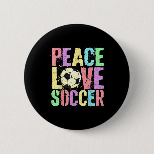Retro Peace Love Soccer Score Club Mom Game  6 Cm Round Badge
