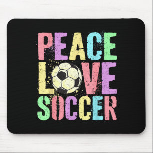 Retro Peace Love Soccer Score Club Mom Game Mouse Pad