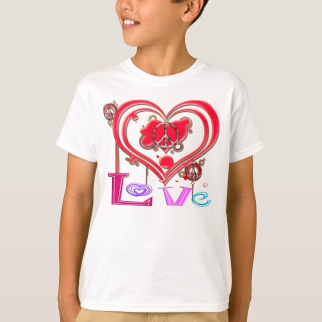 Retro Peace & Love T-Shirt (Front)