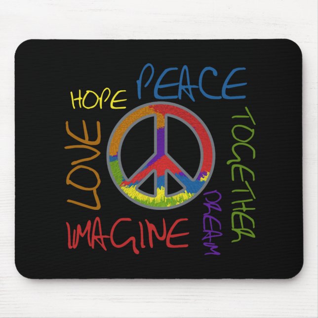 Retro Peace Mouse Pad (Front)