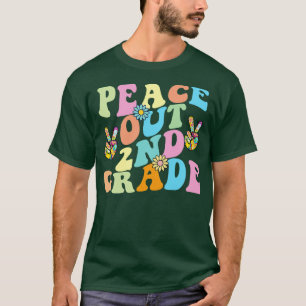 Retro Peace Out 2nd Grade Second Grade Groovy T-Shirt