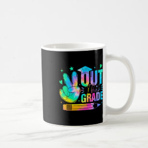 Retro Peace Out Third Grade Graduation Tie Dye Sum Coffee Mug