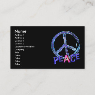 RETRO PEACE SIGN BUSINESS CARDS