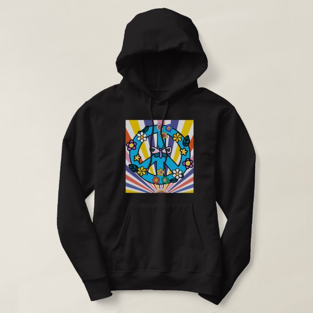 Retro Peace Sign Hoodie (Design Front)