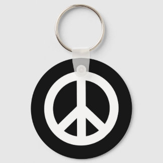 Retro Peace Sign Key Ring