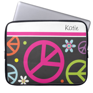 Retro Peace Sign Laptop Sleeves