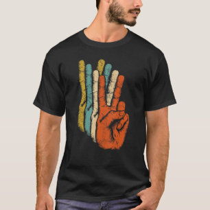 Retro Peace Sign Love Hand T-Shirt