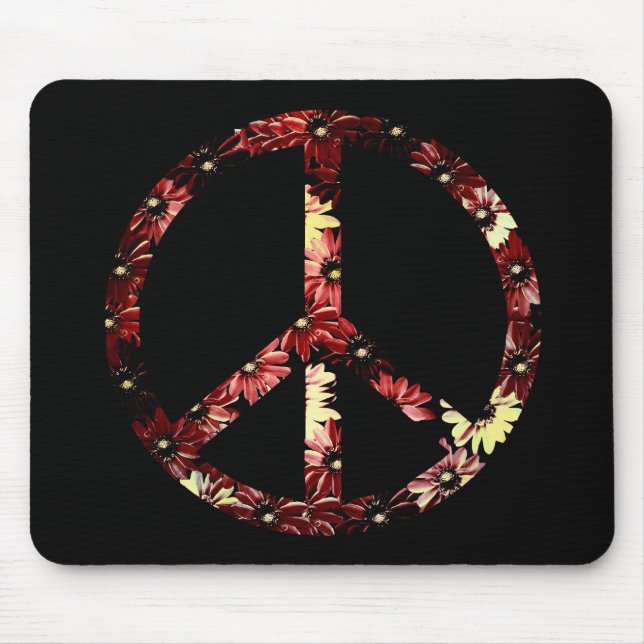 Retro Peace Sign Mouse Pad (Front)