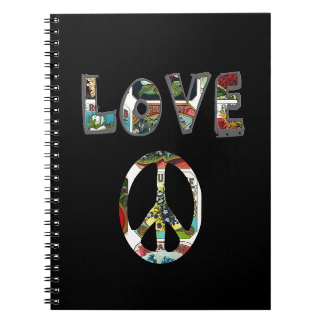 Retro Peace Sign Notebook (Front)