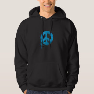 Retro Peace Sign Paint Splatter Graffiti Paint Dri Hoodie