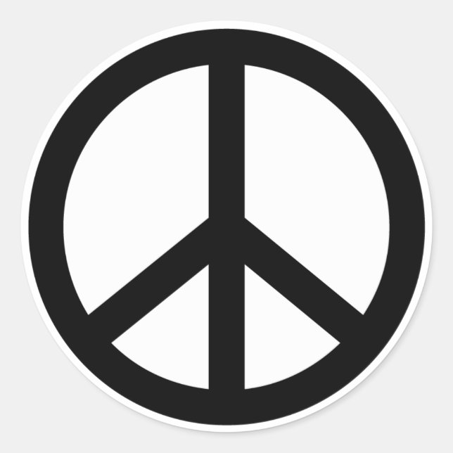Retro Peace Sign  Round Sticker (Front)
