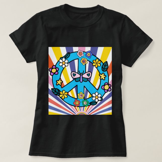 Retro Peace Sign T-Shirt (Design Front)