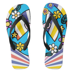 Retro Peace Sign Thongs