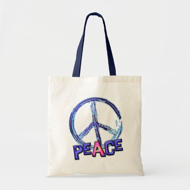 RETRO PEACE SIGN TOTE BAG (Front)