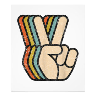 Retro Peace Sign V Fingers Vintage 60s 70s 80s Coo