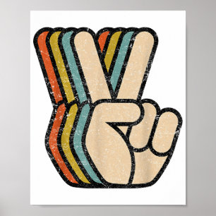 Retro Peace Sign V Fingers Vintage 60s 70s 80s Coo