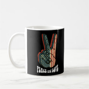 Retro Peace Sign Vintage 60's 70's Hippie Gift Coffee Mug