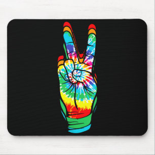 Retro Peace Sign Vintage Tie Dye 60's 70's Hipe Fu Mouse Pad