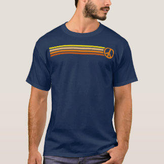 RETRO PEACE STRIPES 70s Sunset T-Shirt