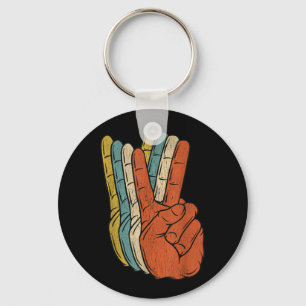 Retro Peace Vintage 60's 70's Hippie Key Ring