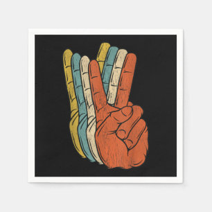 Retro Peace Vintage 60's 70's Hippie Napkin