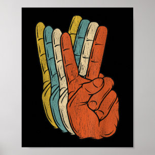 Retro Peace Vintage 60's 70's Hippie Poster
