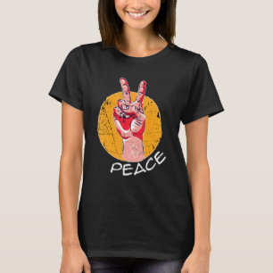 Retro Peace Vintage Passion Hand Fingers Happine T-Shirt