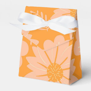 Retro Peach Fuzz Orange Colour Flower Pattern Favour Box
