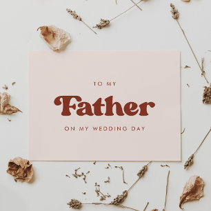 Retro peach To my father on my wedding day card