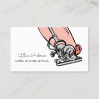 Retro Peach Vacuum Cleaner House Cleaning Services