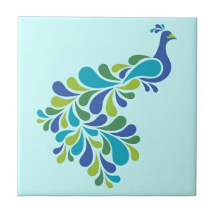 Retro Peacock Ceramic Tile